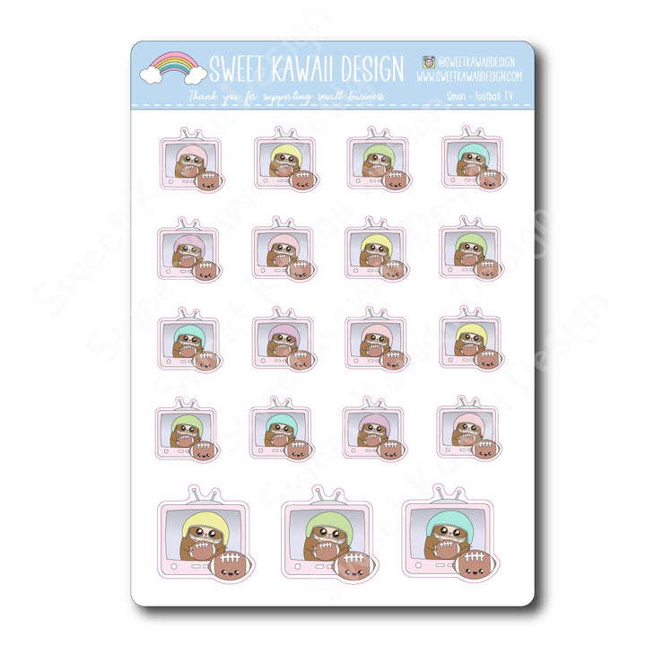 Kawaii Simon Stickers - Football TV