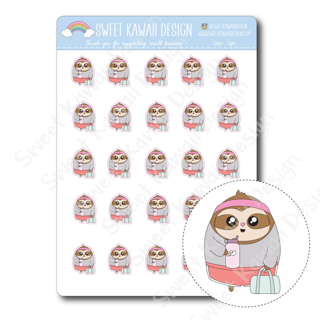 Kawaii Simon Stickers - Gym