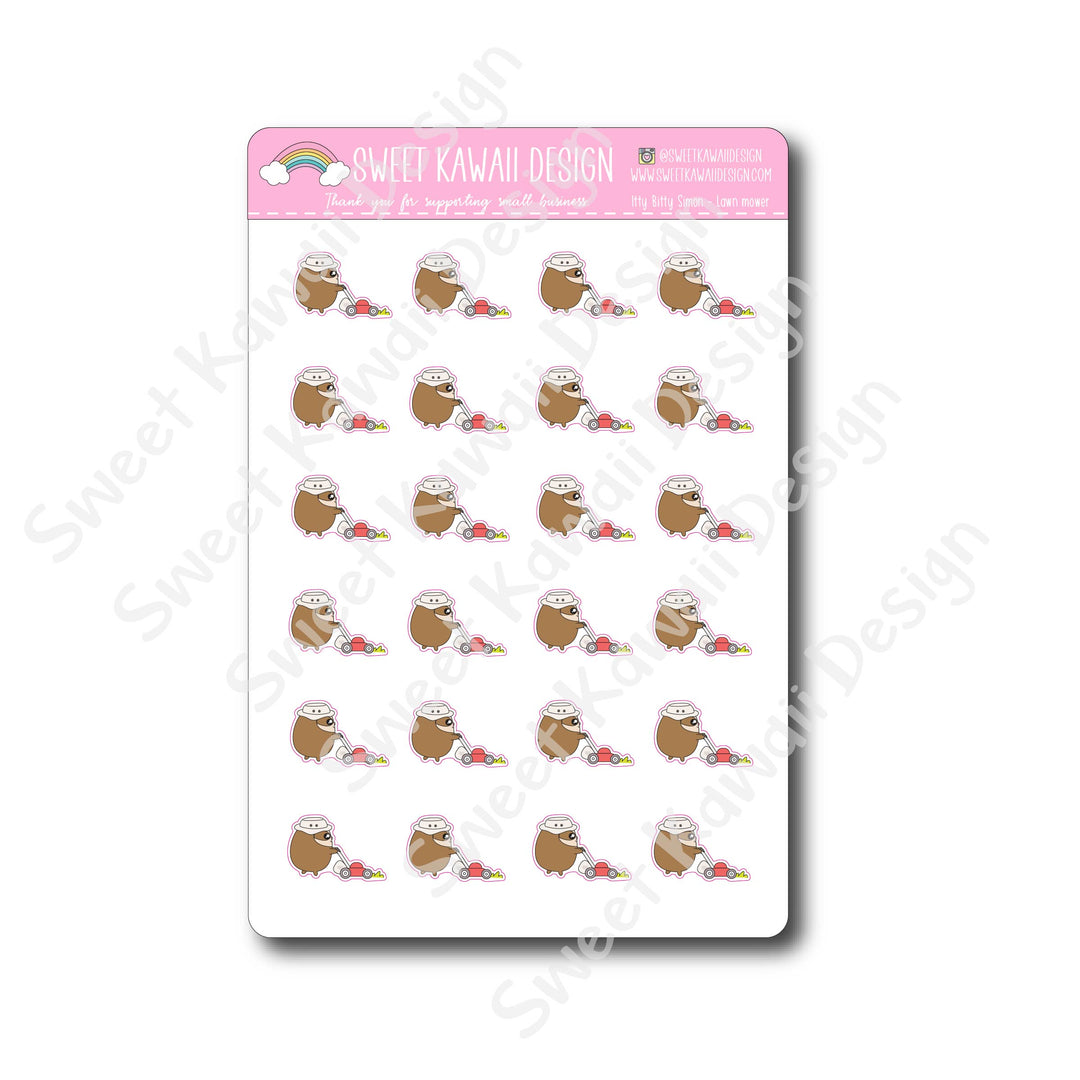 Kawaii Simon Stickers - Lawn Mower