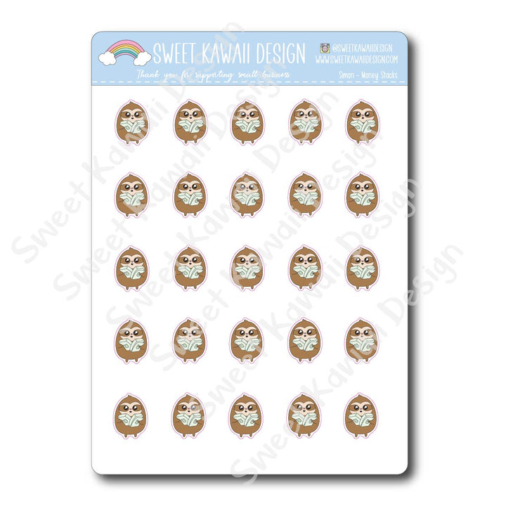 Kawaii Simon Stickers - Money Stack