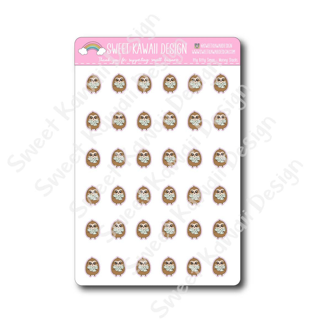 Kawaii Simon Stickers - Money Stack