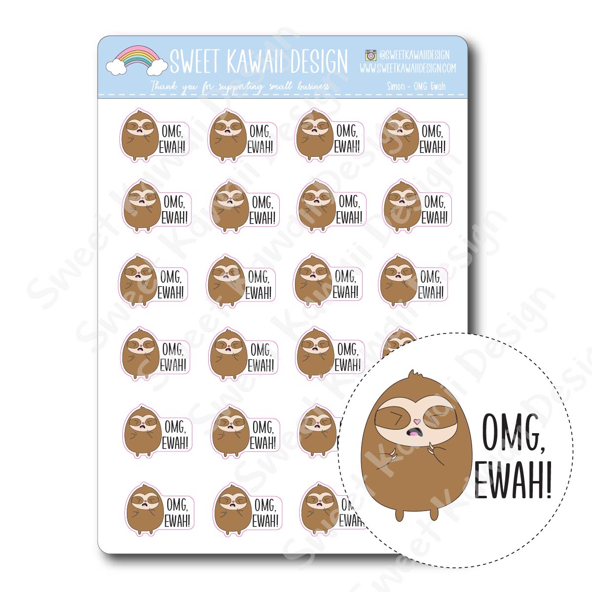 Kawaii Simon Stickers - OMG, Ewah