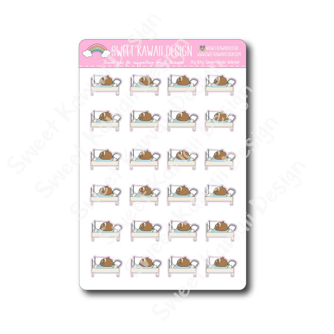 Kawaii Simon Stickers - Pilates Reformer