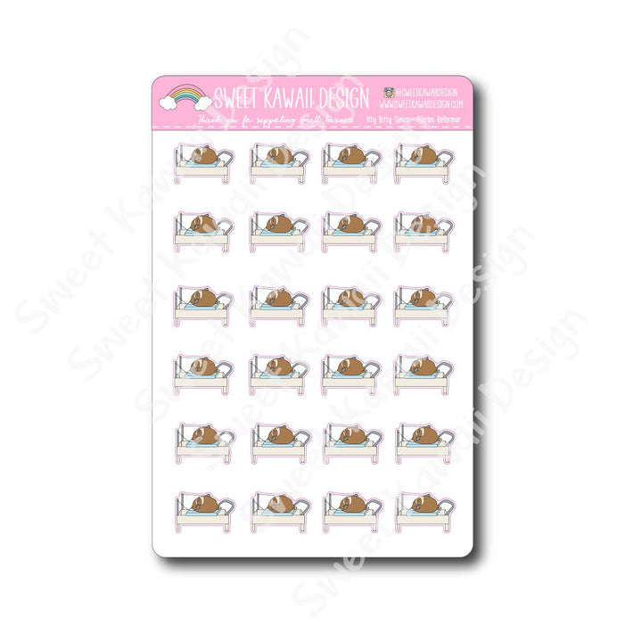 Kawaii Simon Stickers - Pilates Reformer
