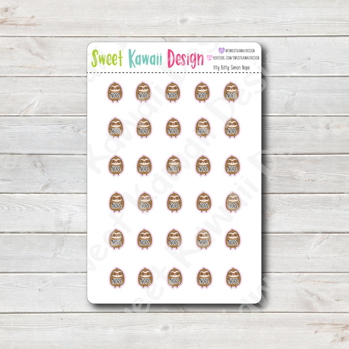 Kawaii Simon Stickers - Nope