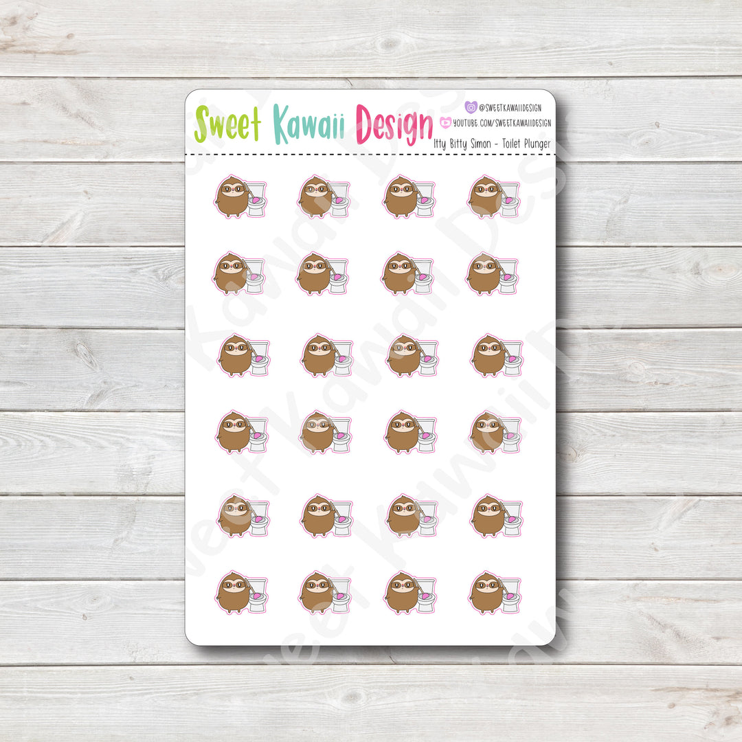 Kawaii Simon Stickers - Toilet Plunger