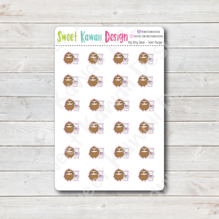 Kawaii Simon Stickers - Toilet Plunger