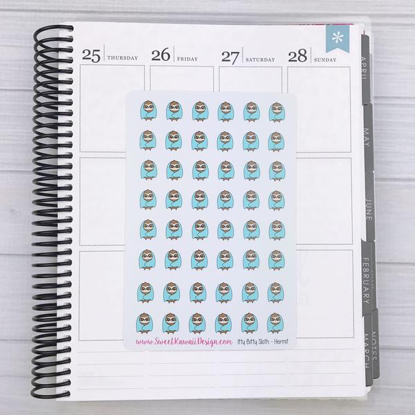 Kawaii Sloth Stickers - Hermit