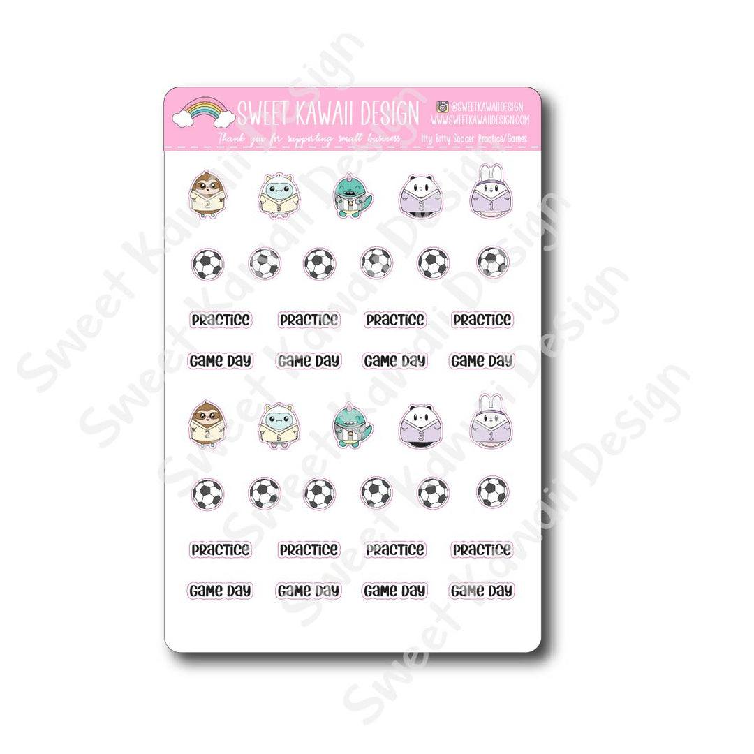 Kawaii Soccer Stickers - Games/Practice
