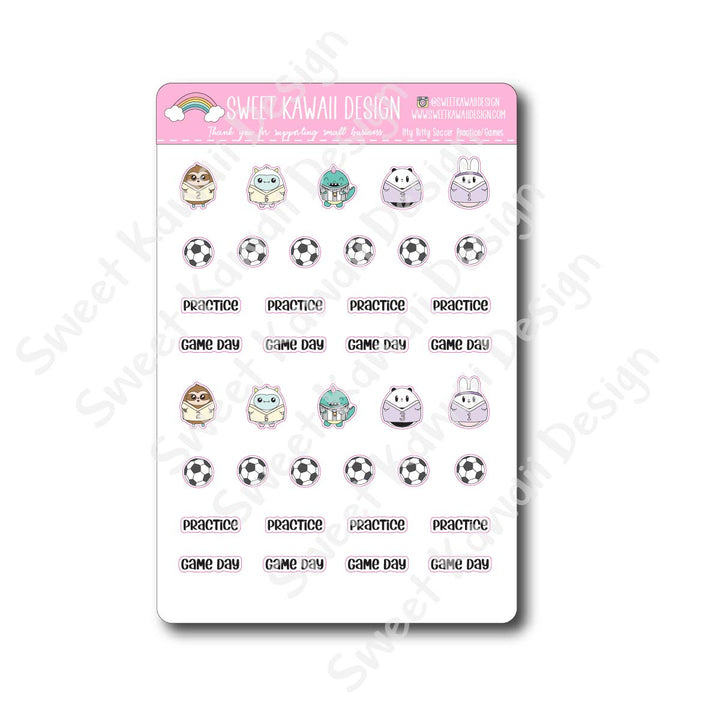 Kawaii Soccer Stickers - Games/Practice
