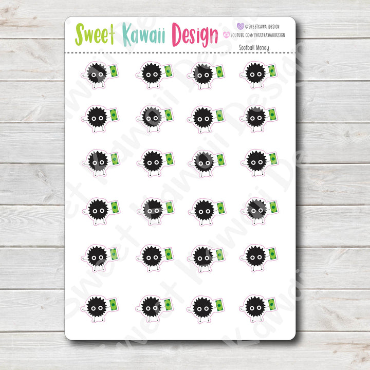 Kawaii Sootball Money Stickers
