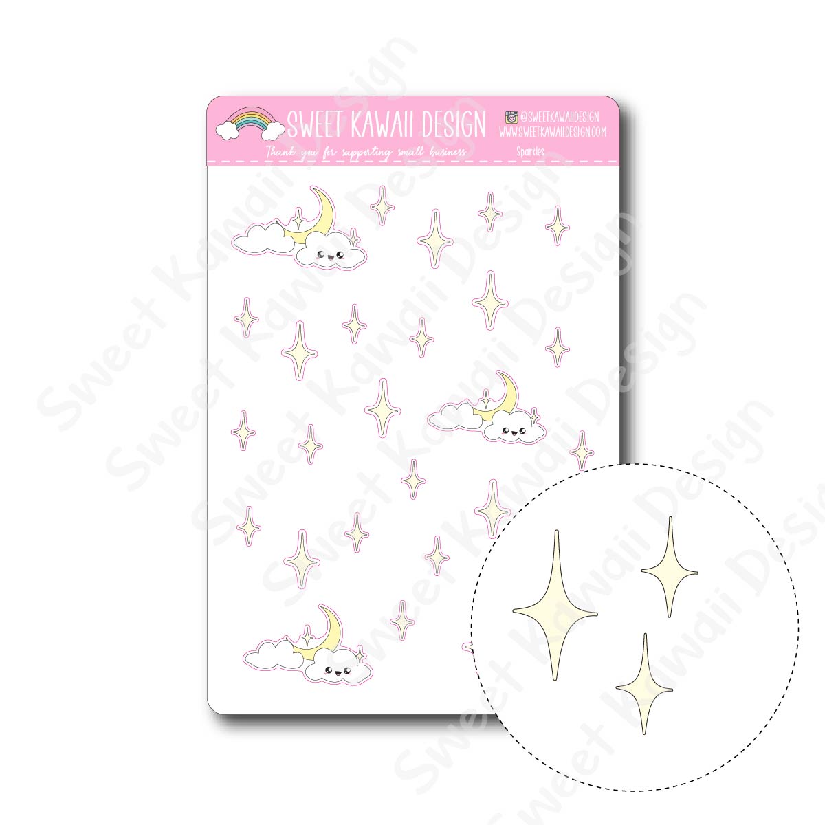 Kawaii Sparkle Stickers – Sweet Kawaii Design