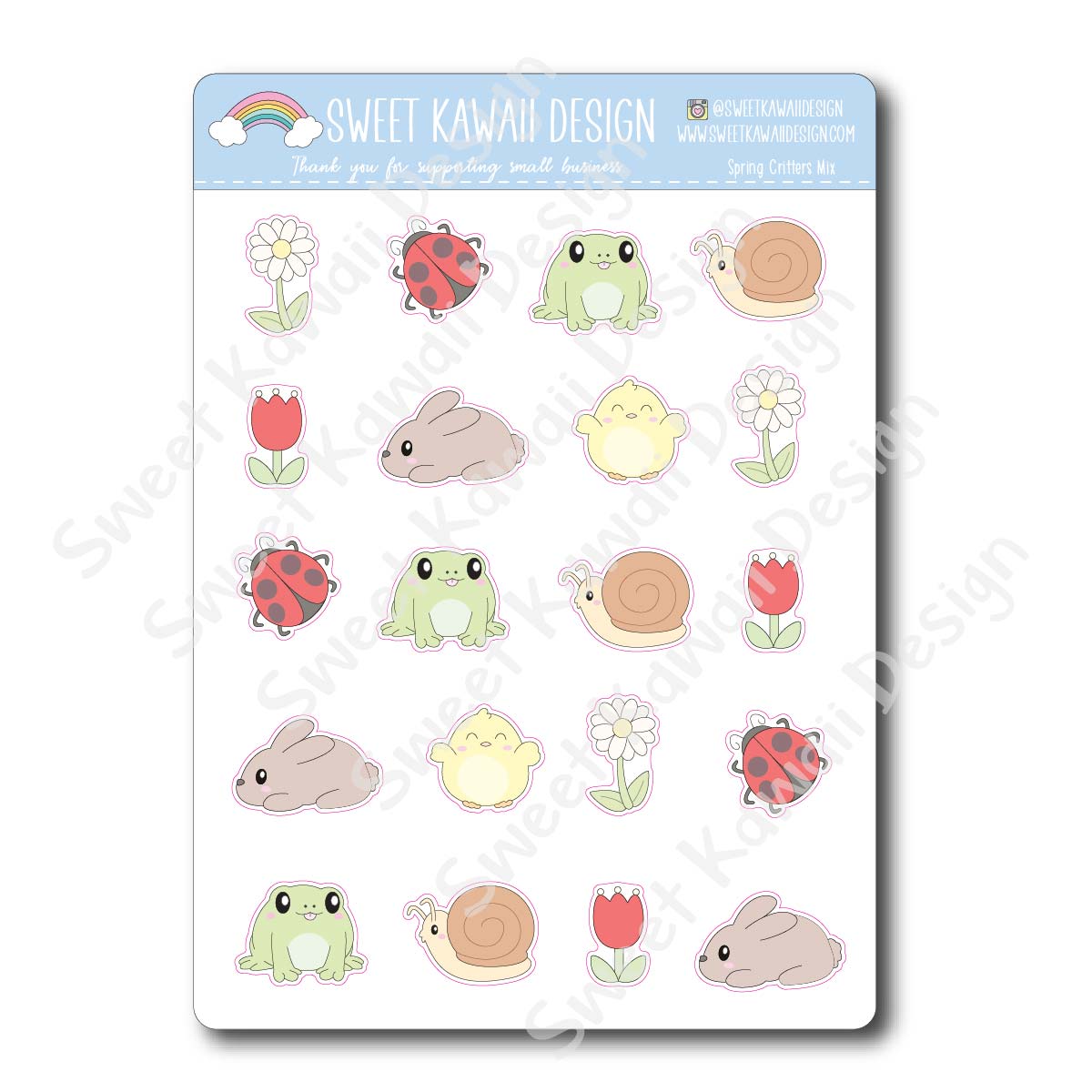 Kawaii Spring Critters Stickers