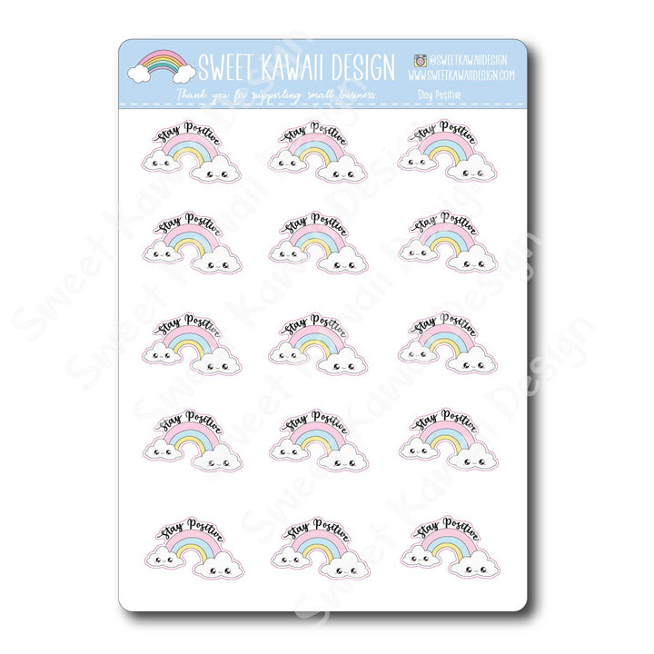 Kawaii Stay Positive Stickers