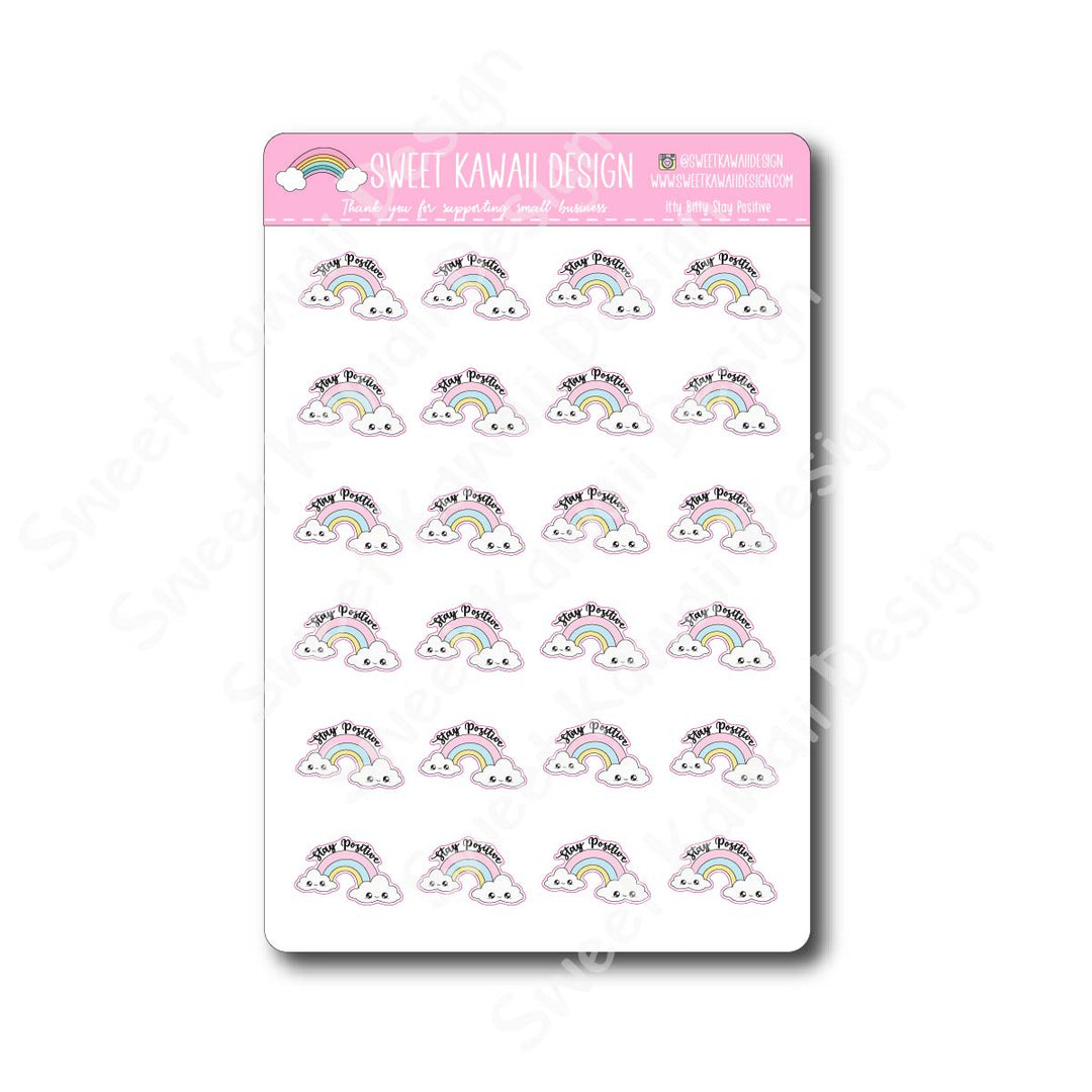 Kawaii Stay Positive Stickers