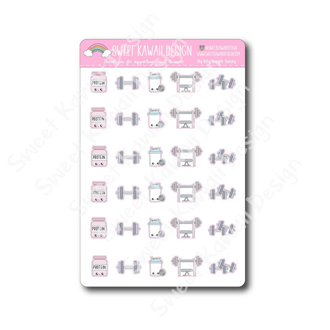 Kawaii Strength Training Stickers