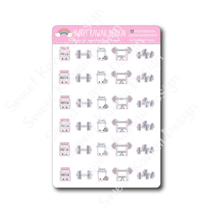 Kawaii Strength Training Stickers