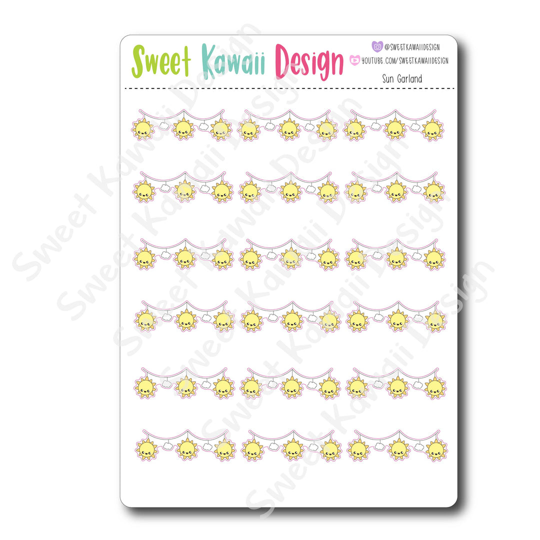 Kawaii Sun Garland Stickers
