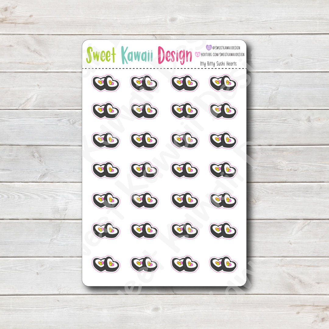 Kawaii Sushi Heart Stickers
