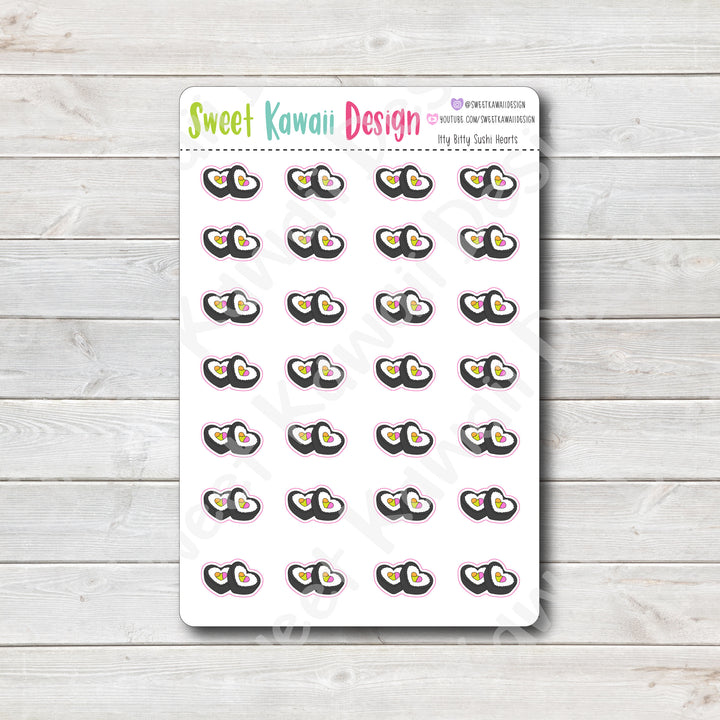 Kawaii Sushi Heart Stickers