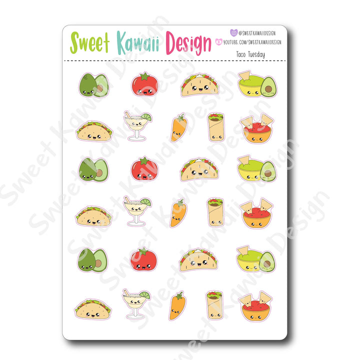 Kawaii Taco Tuesday Stickers