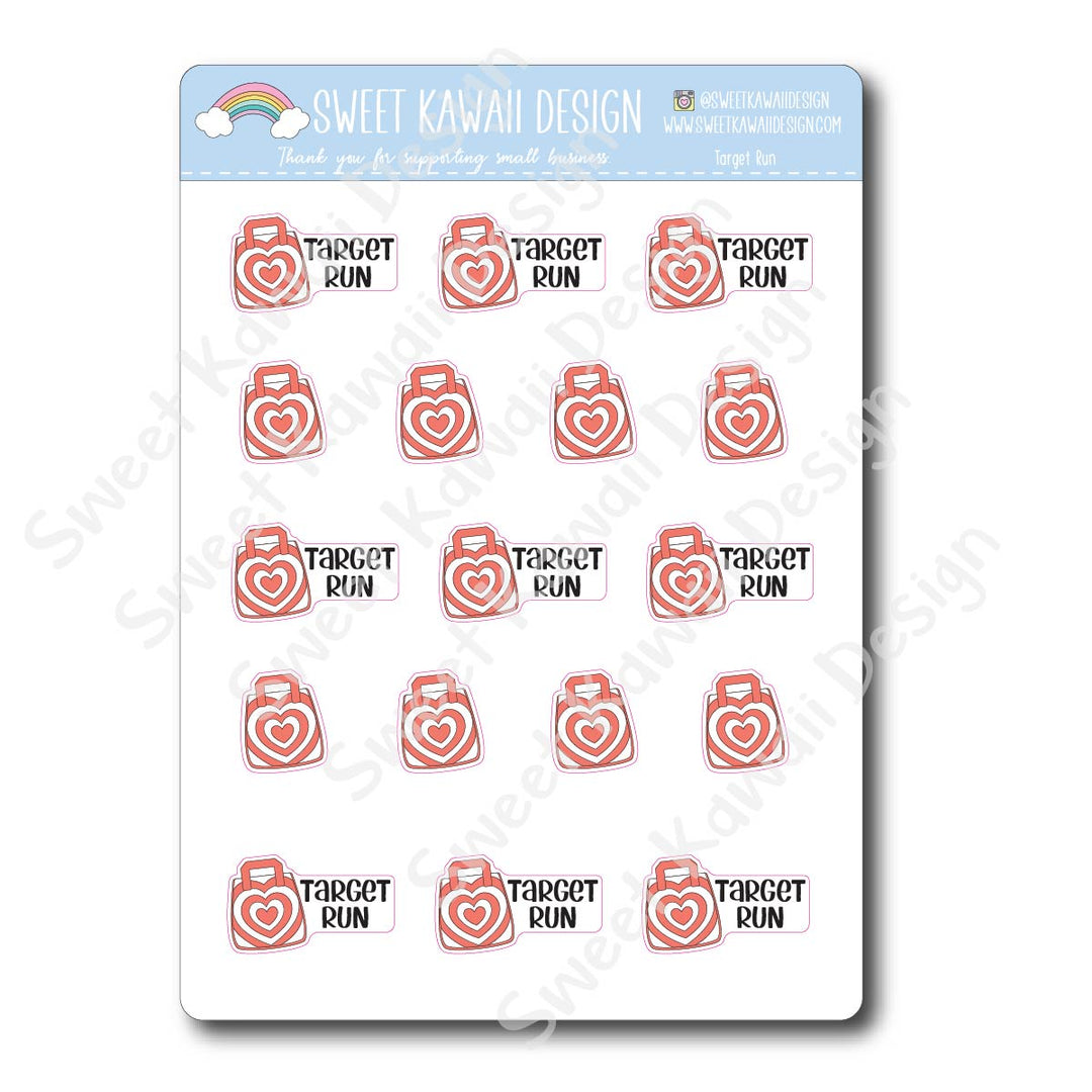 Kawaii Target Run Stickers
