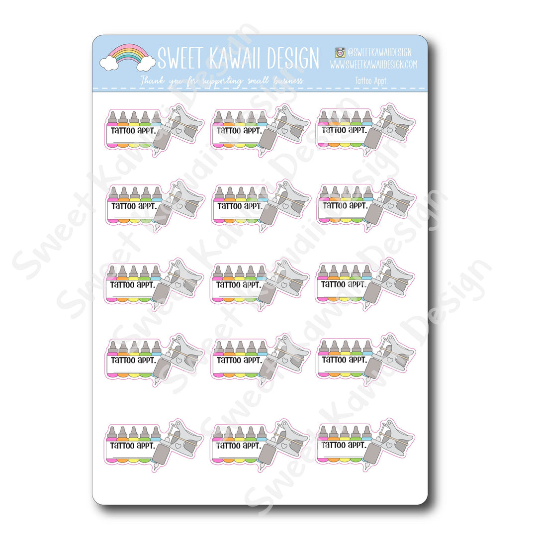 Kawaii Tattoo Stickers - Appointment