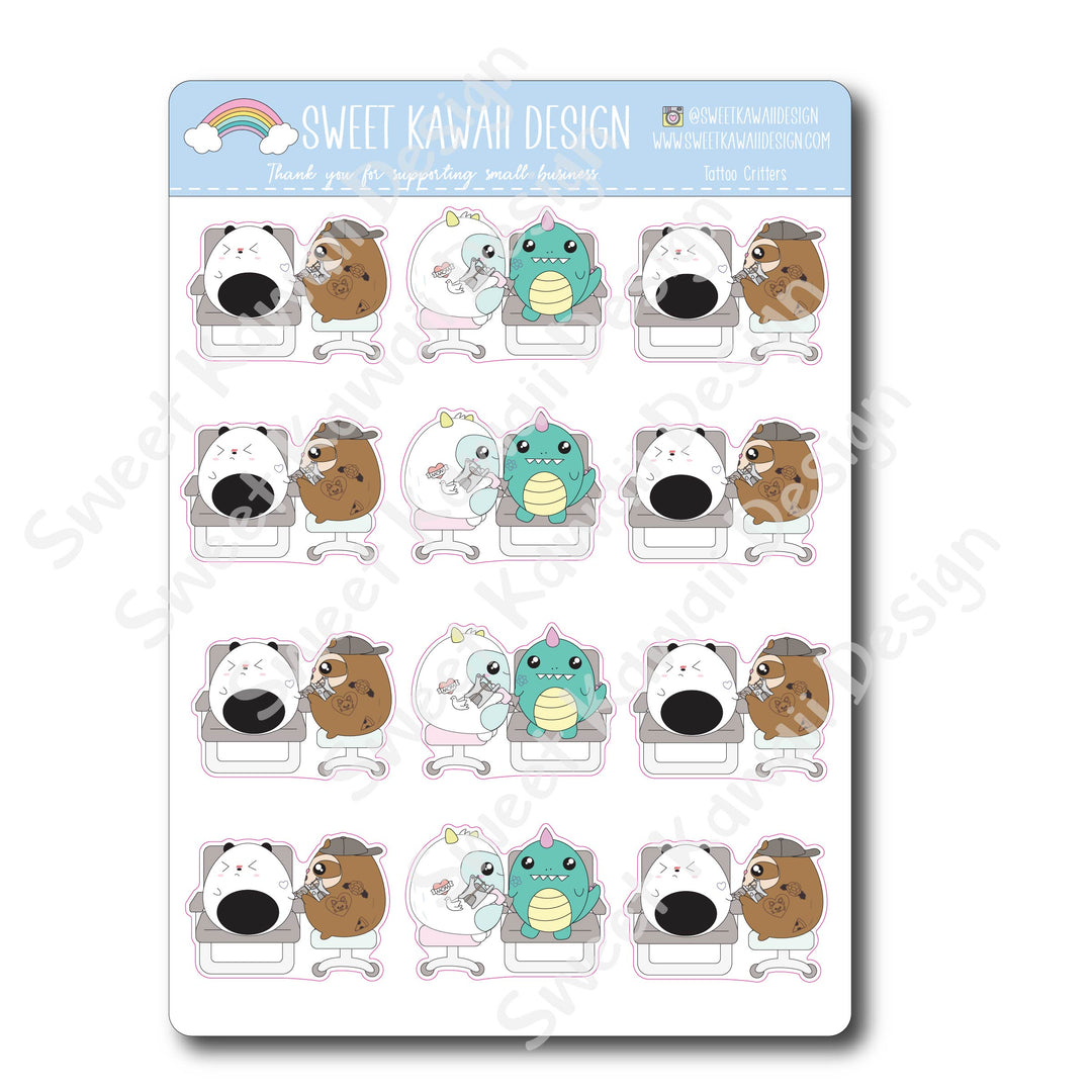 Kawaii Tattoo Stickers - Critters