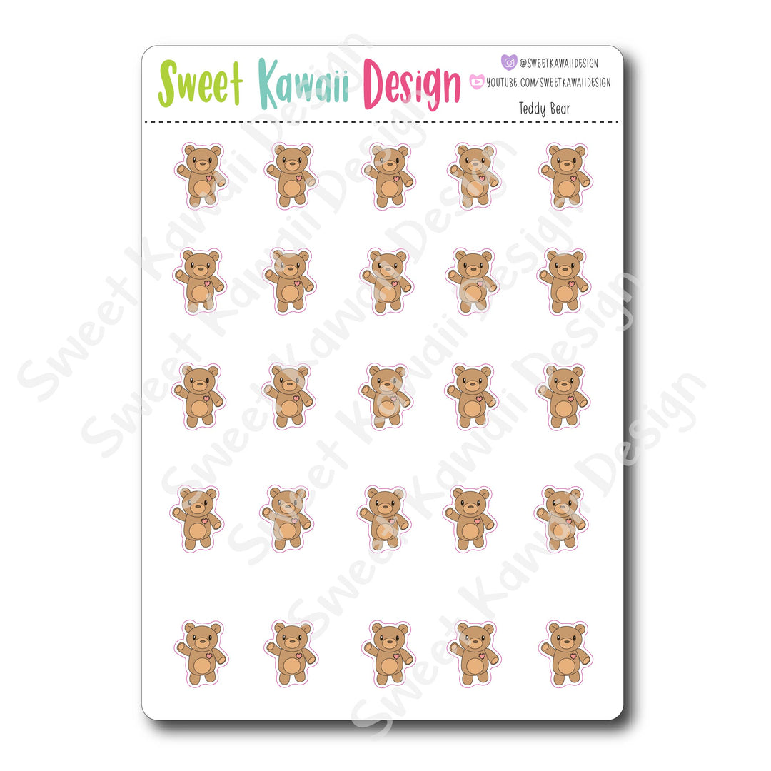 Kawaii Teddy Bear Stickers