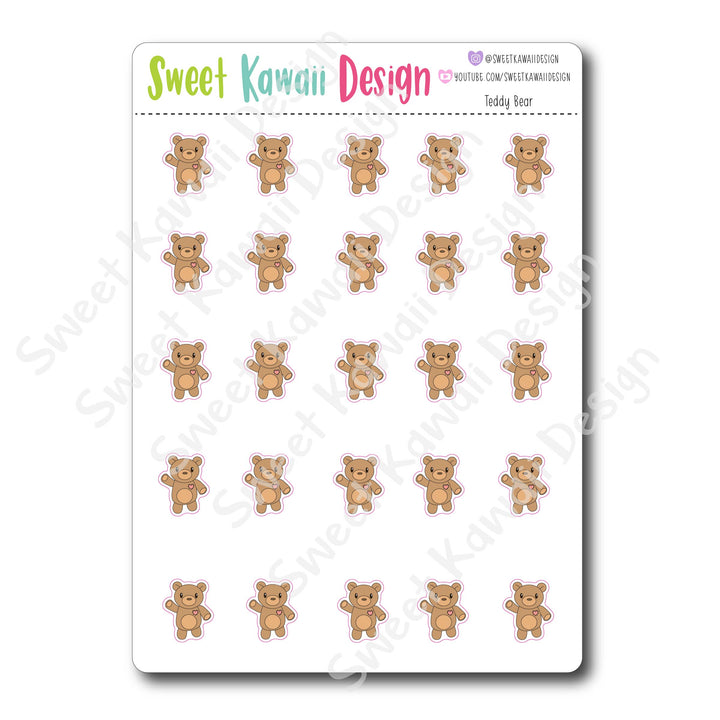 Kawaii Teddy Bear Stickers