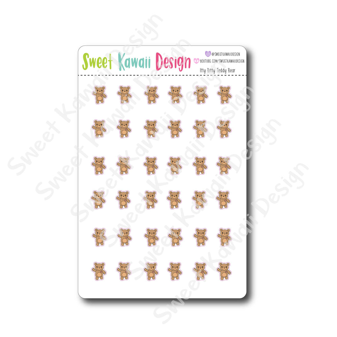 Kawaii Teddy Bear Stickers