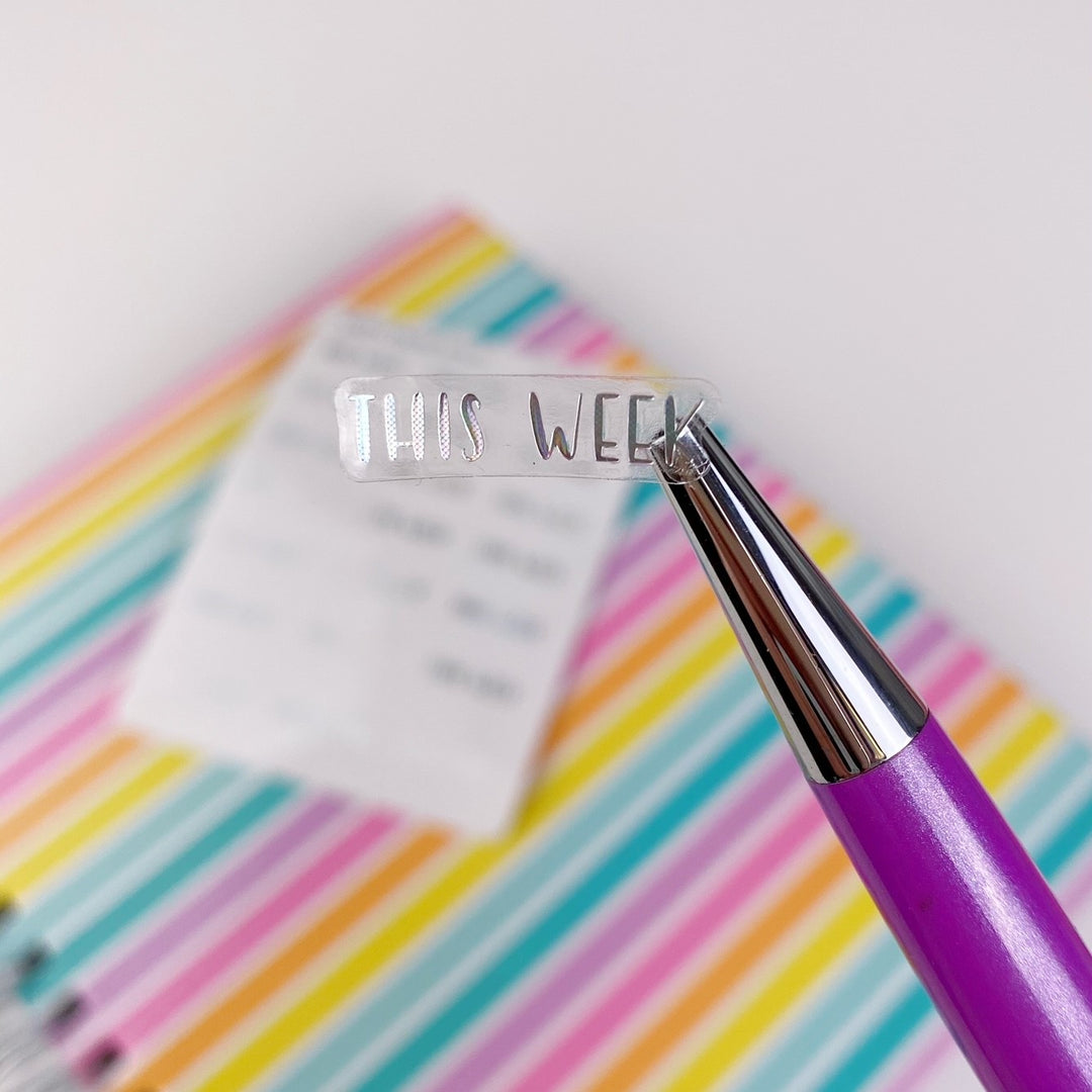 Holo Foiled Typography Stickers - This Week