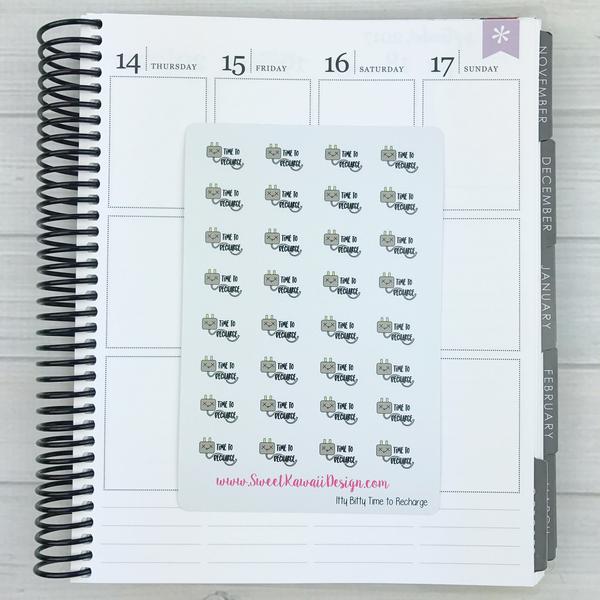 Kawaii Time to Recharge Stickers