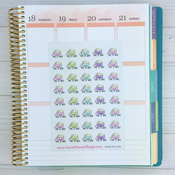 Kawaii Time to Wax Stickers