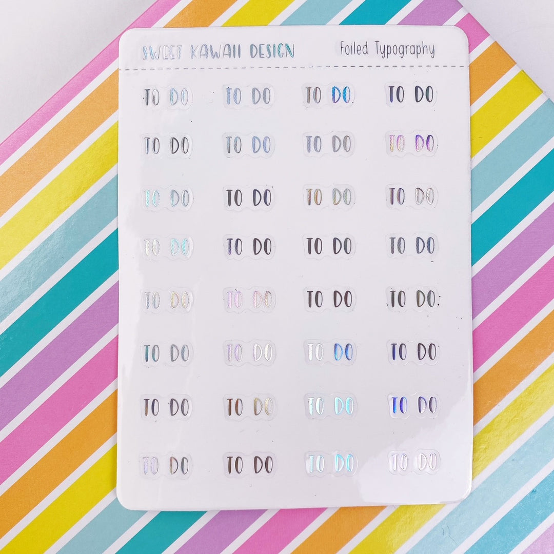 Holo Foiled Typography Stickers - To Do