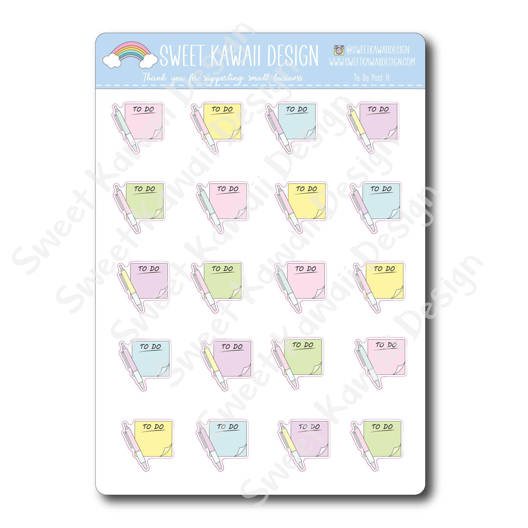 Kawaii To Do Post It Stickers