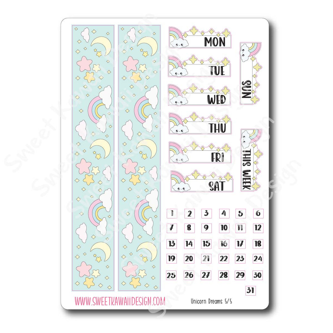Weekly Kit  - Unicorn Dreams HORIZONTAL