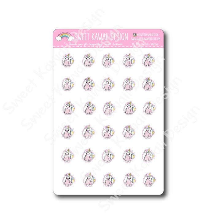 Kawaii Unicorn Stickers - Planner