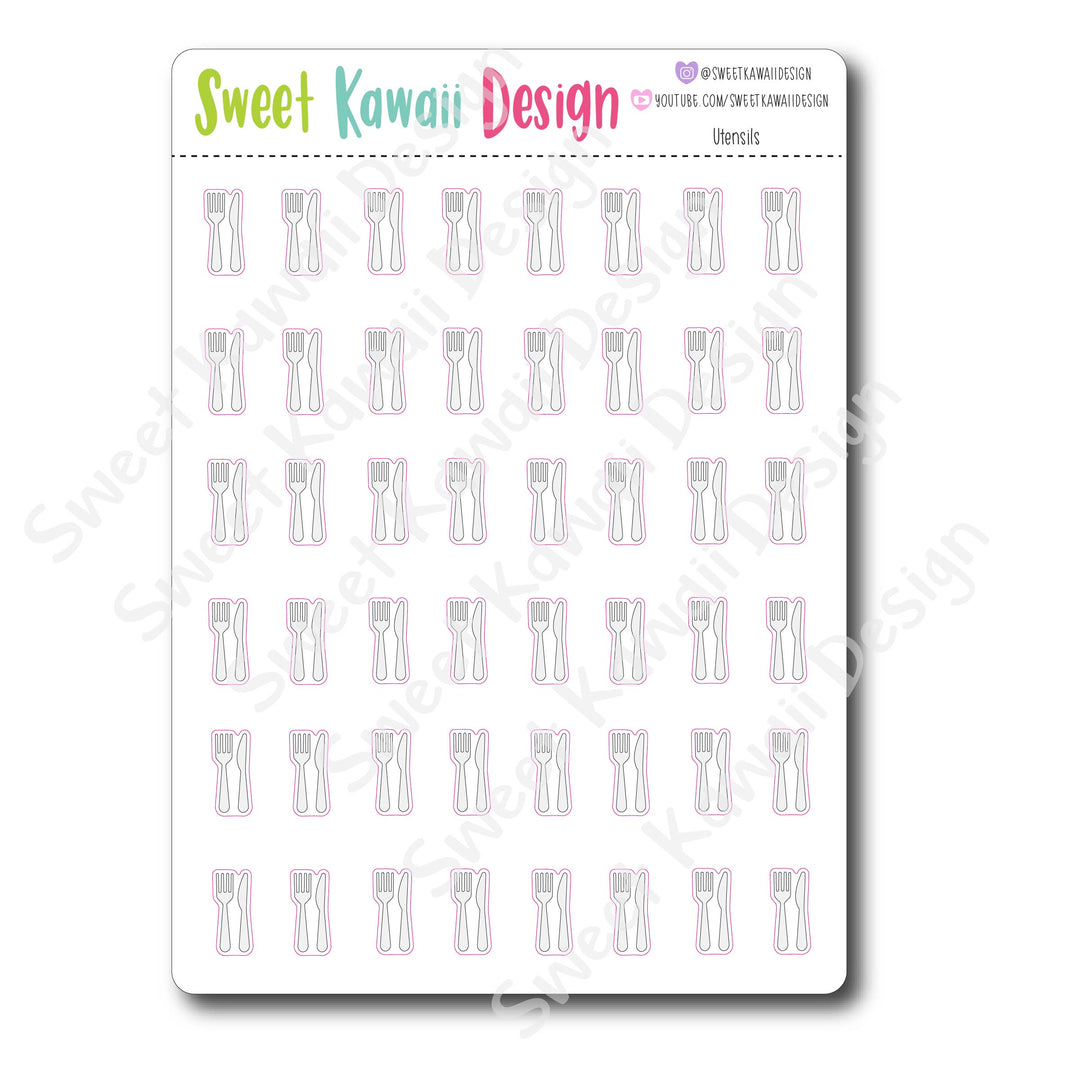 Kawaii Utensil Stickers
