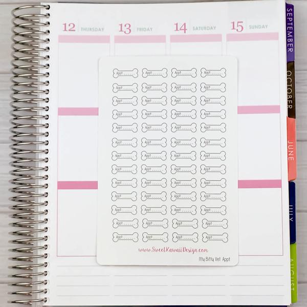 Kawaii Vet Appointment Stickers