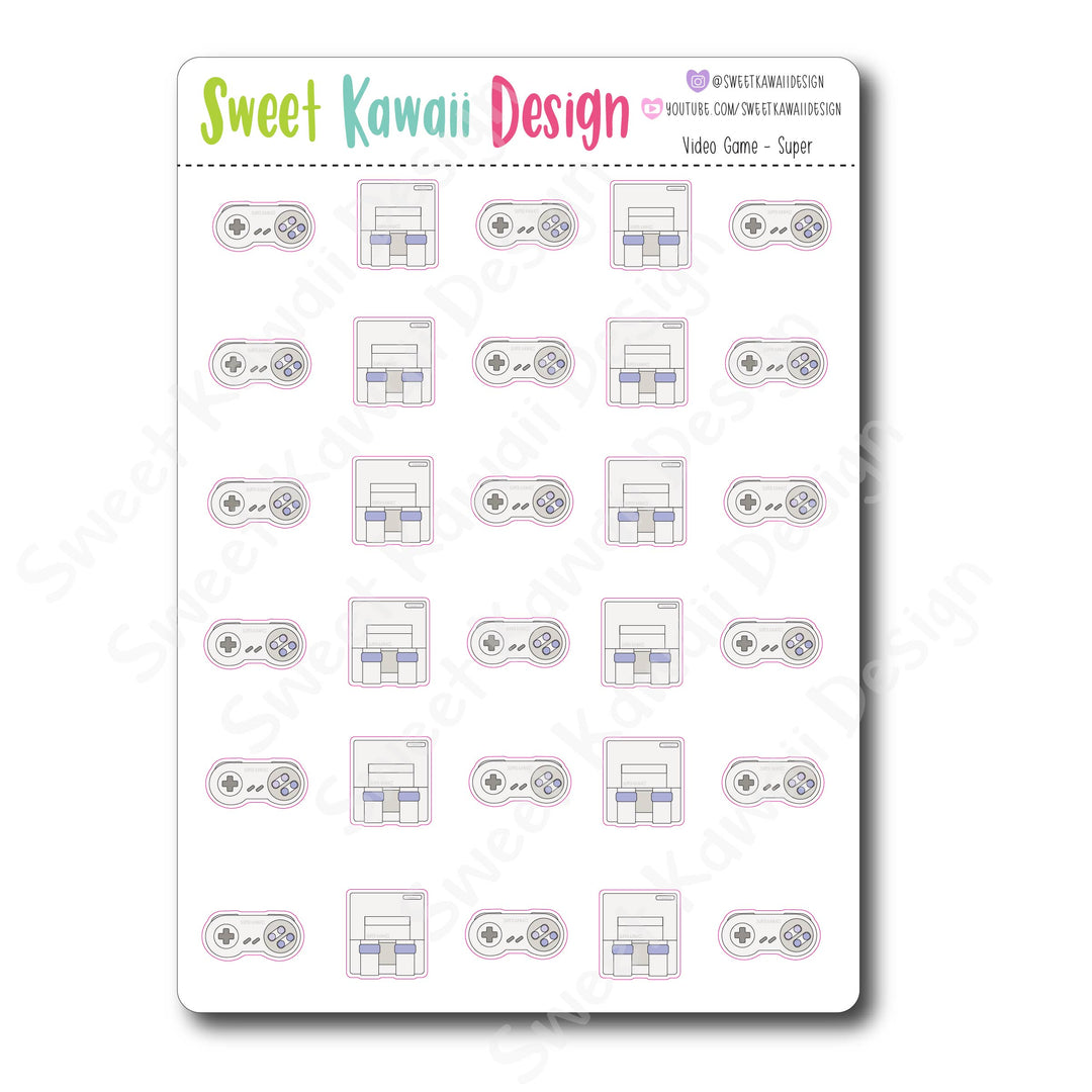 Kawaii Video Game Stickers - Super