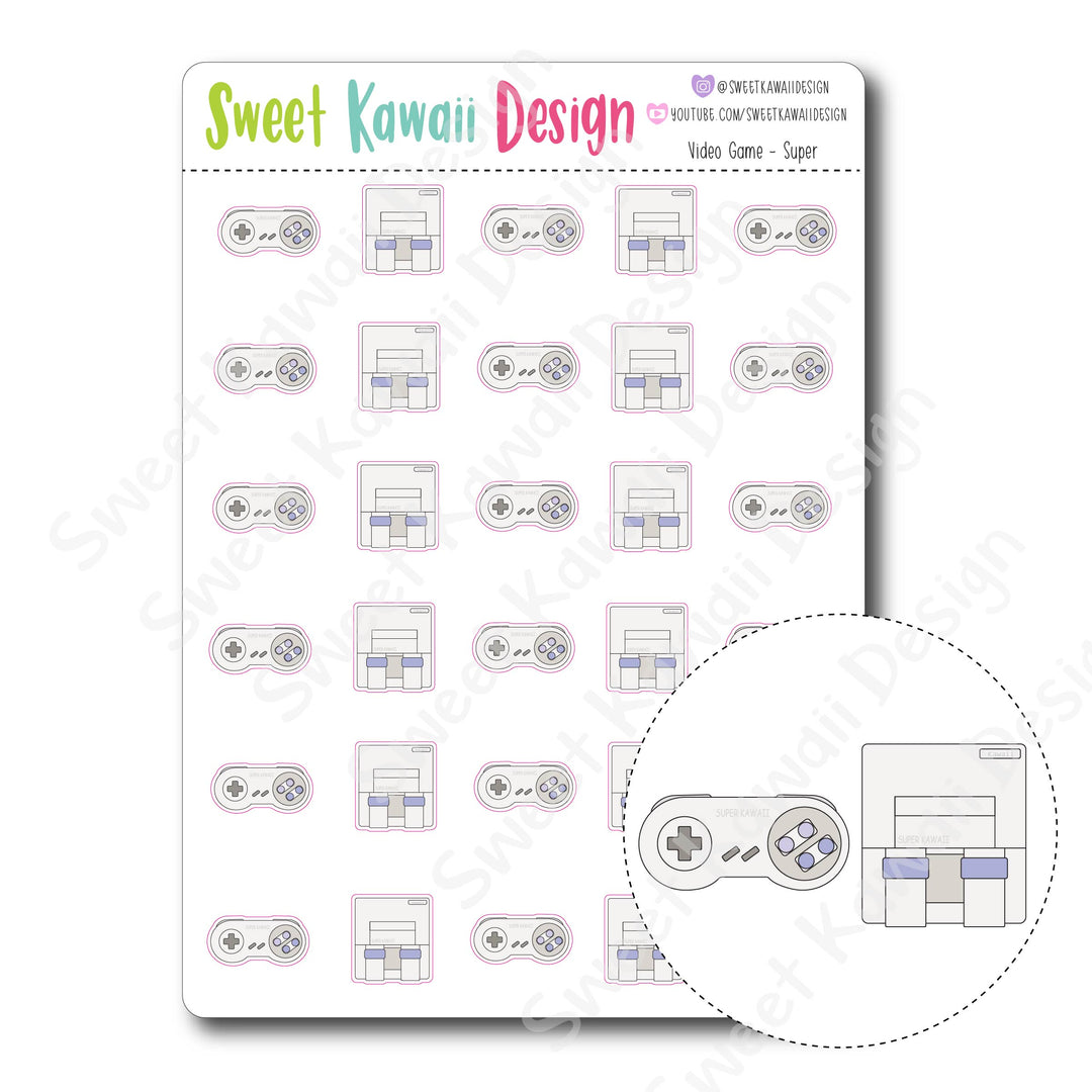 Kawaii Video Game Stickers - Super