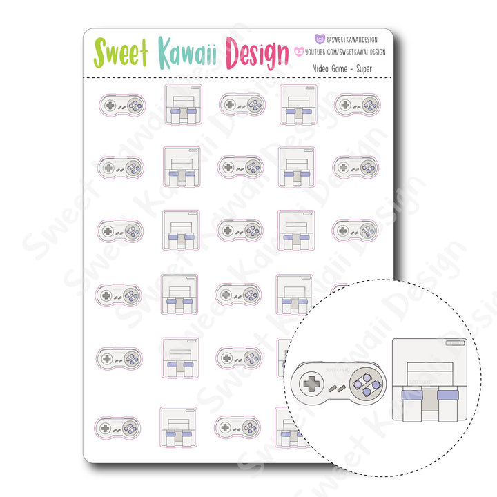 Kawaii Video Game Stickers - Super