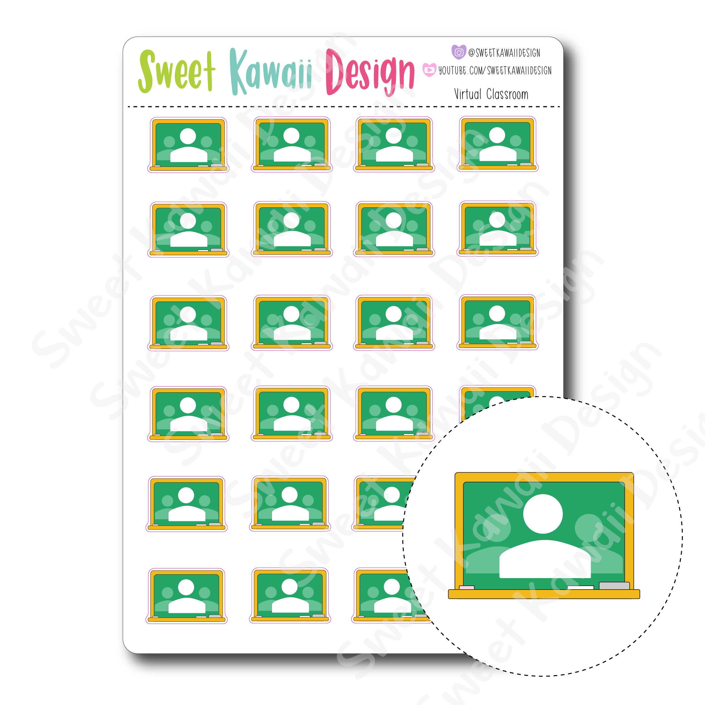 Kawaii Virtual Classroom Stickers