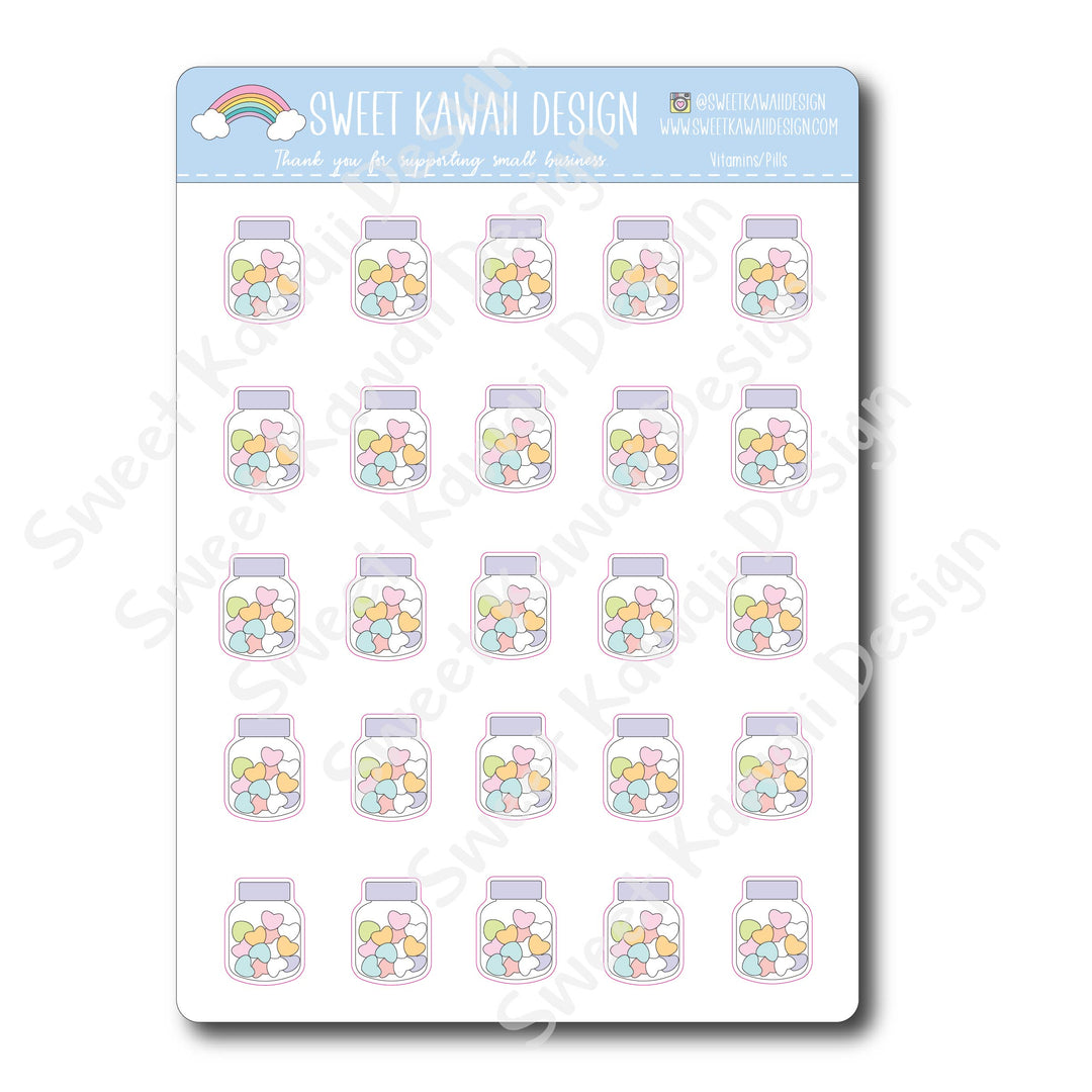 Kawaii Vitamin/Pill Stickers