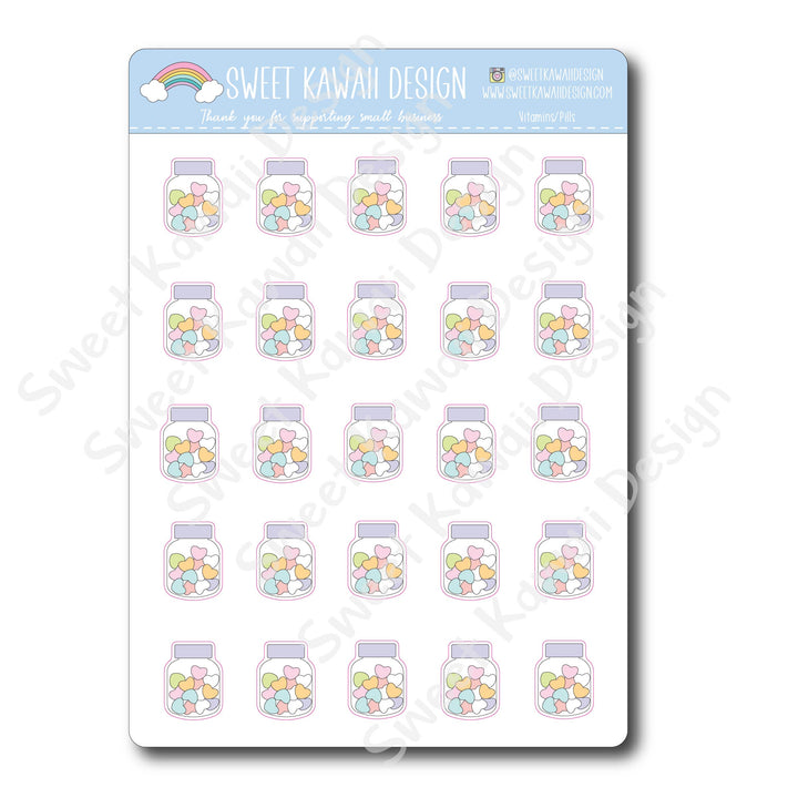 Kawaii Vitamin/Pill Stickers