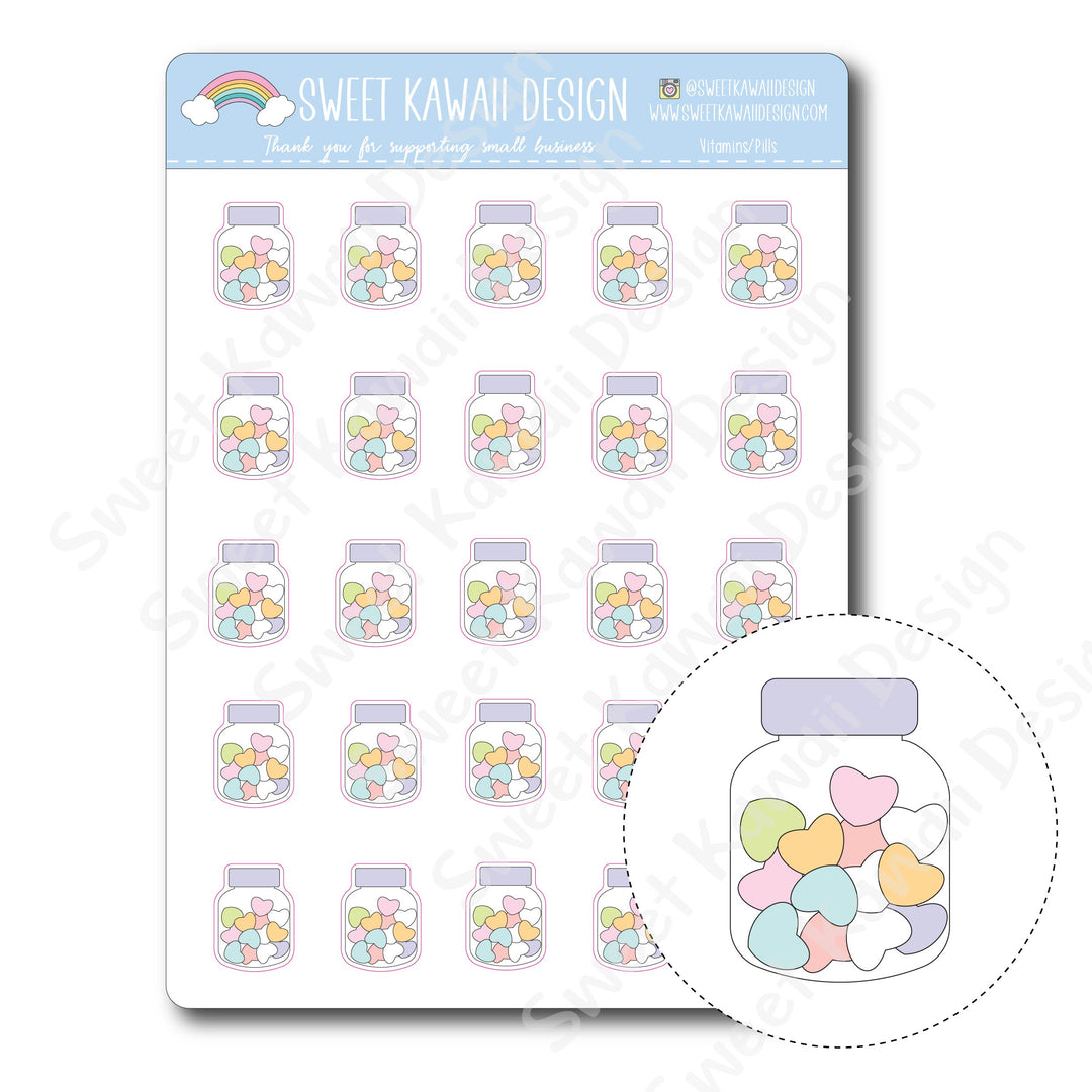 Kawaii Vitamin/Pill Stickers