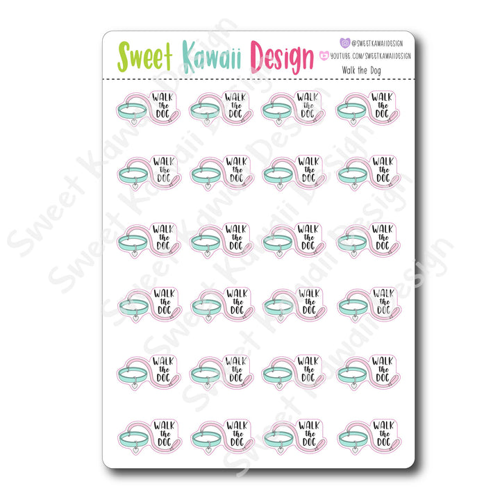 Kawaii Walk the Dog Stickers