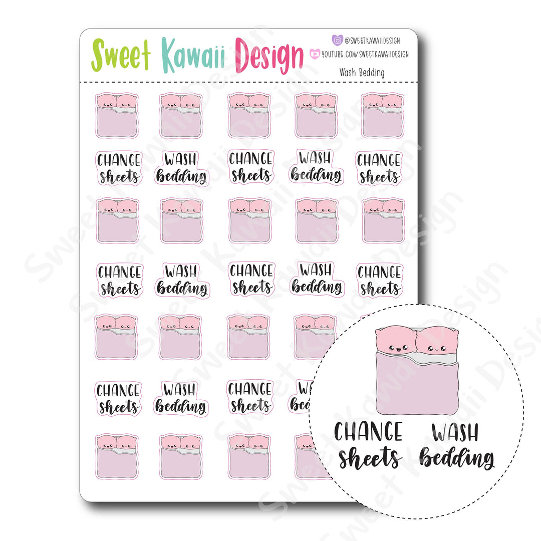 Kawaii Wash Bedding Stickers