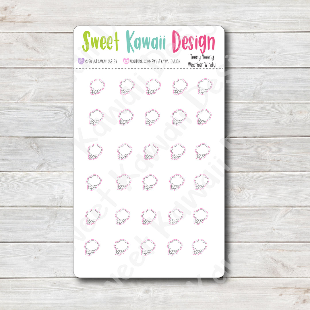 Teeny Weeny Kawaii Weather Stickers - Options Available